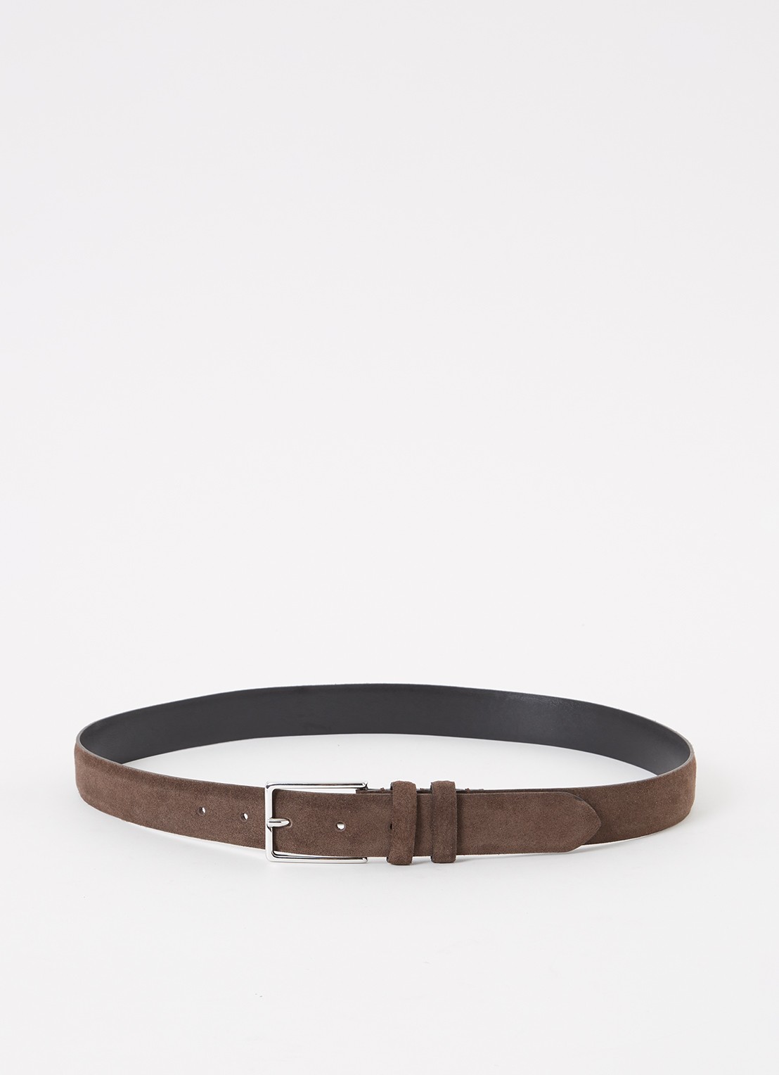 Reiss Dante riem van leer - voorkant 2 chocoladebruin