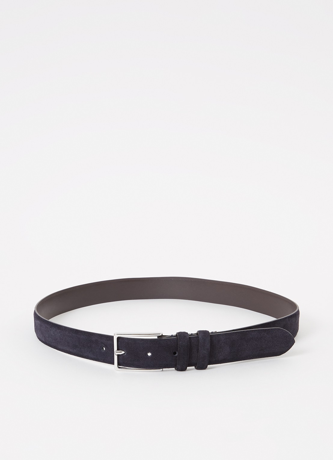 Reiss Dante riem van leer - voorkant donkerblauw