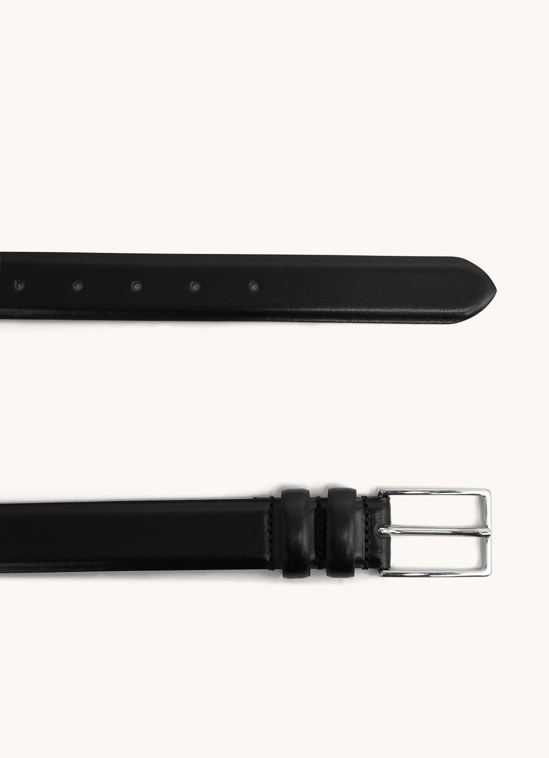 Reiss Dante riem van leer - detail 2 zwart