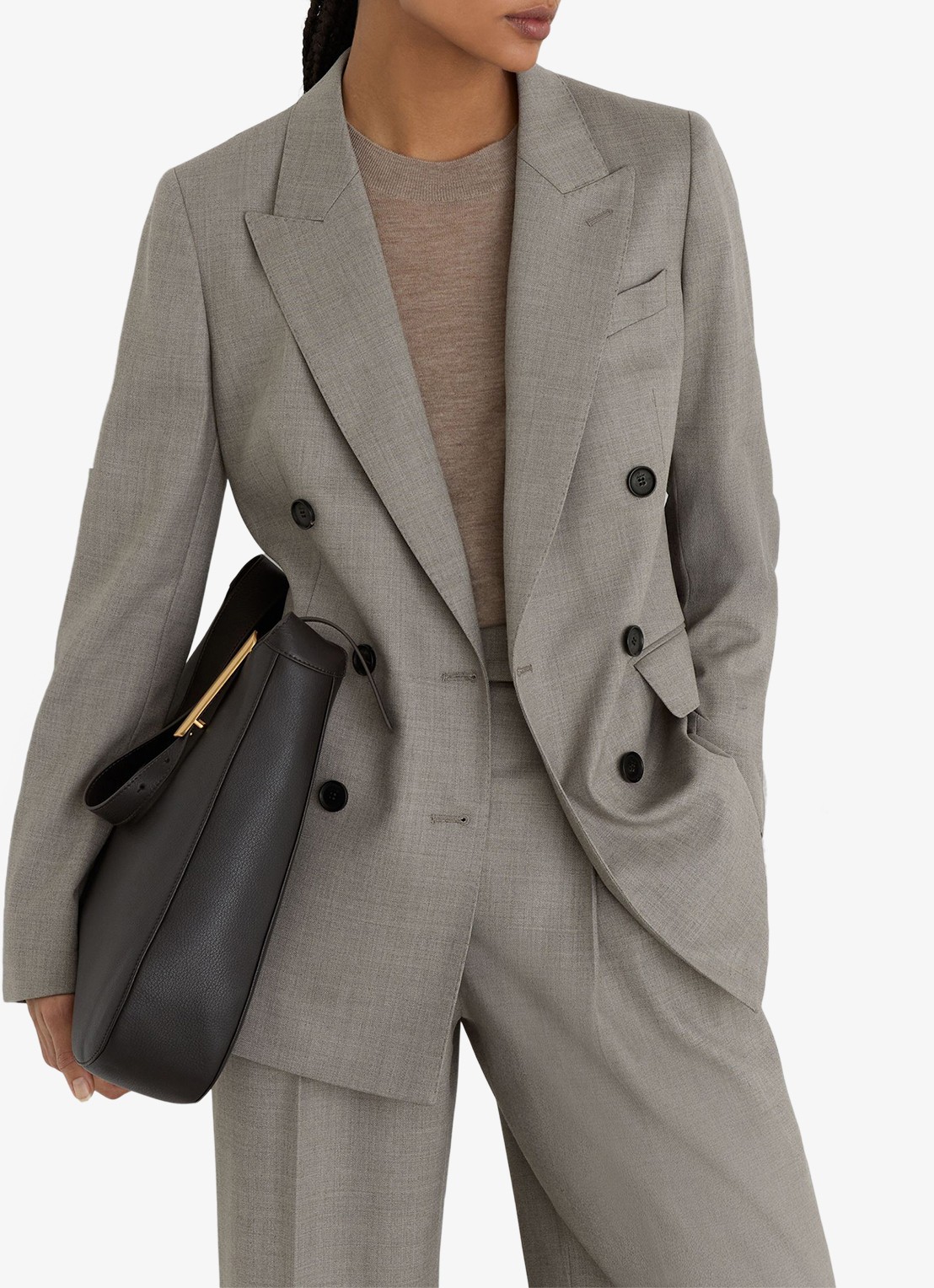 Reiss Darcy double-breasted blazer in wolblend - detail 2 grijsmele
