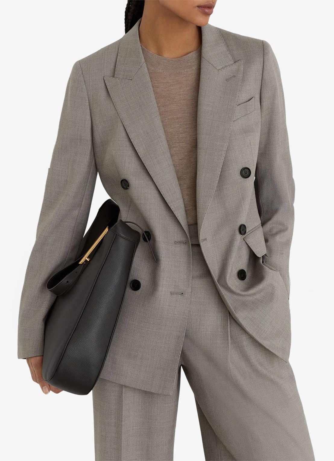 Reiss Darcy double-breasted blazer in wolblend - detail 4 grijsmele