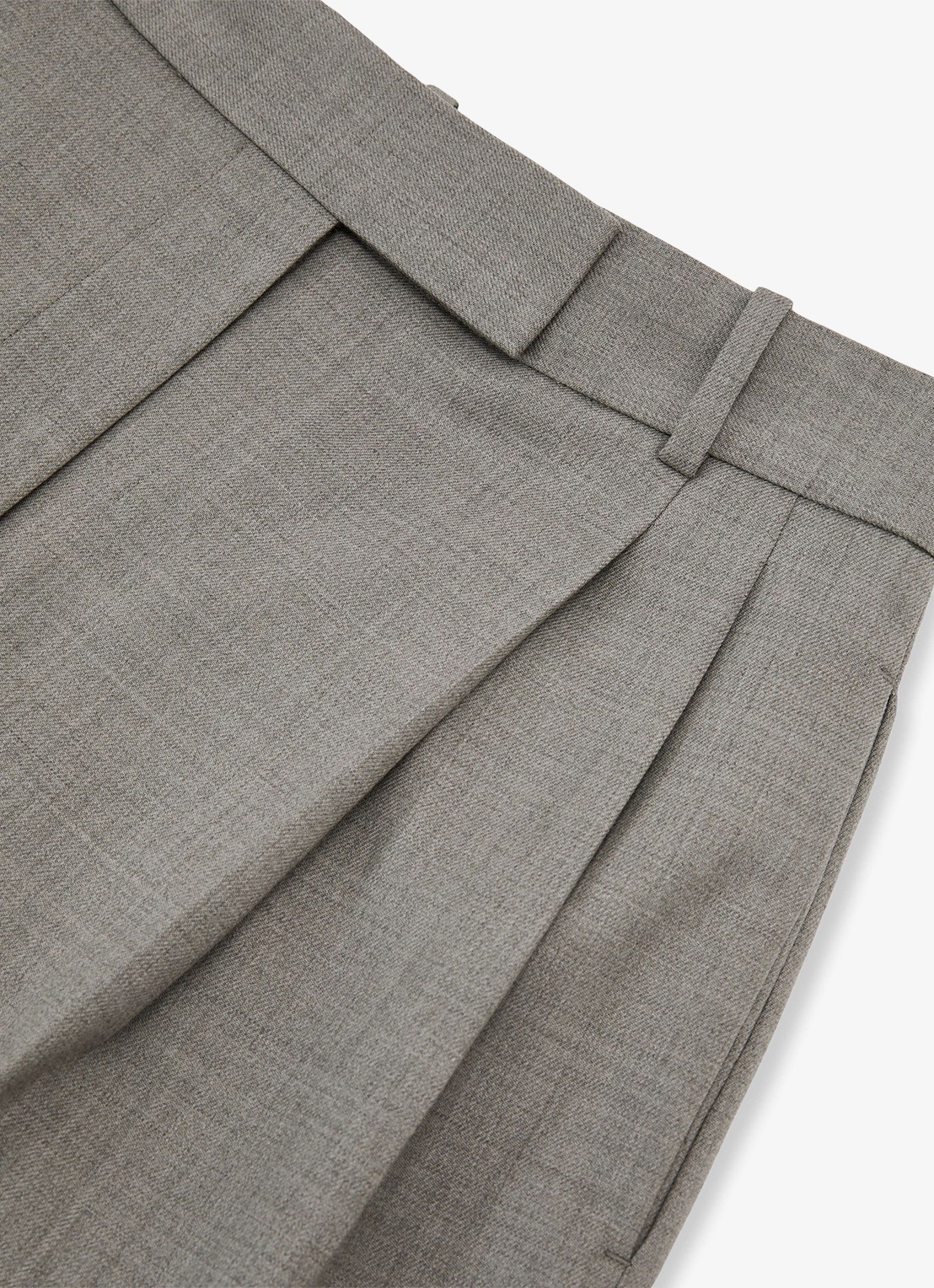 Reiss Darcy high waist wide fit pantalon in wolblend - detail 4 donkerbeige
