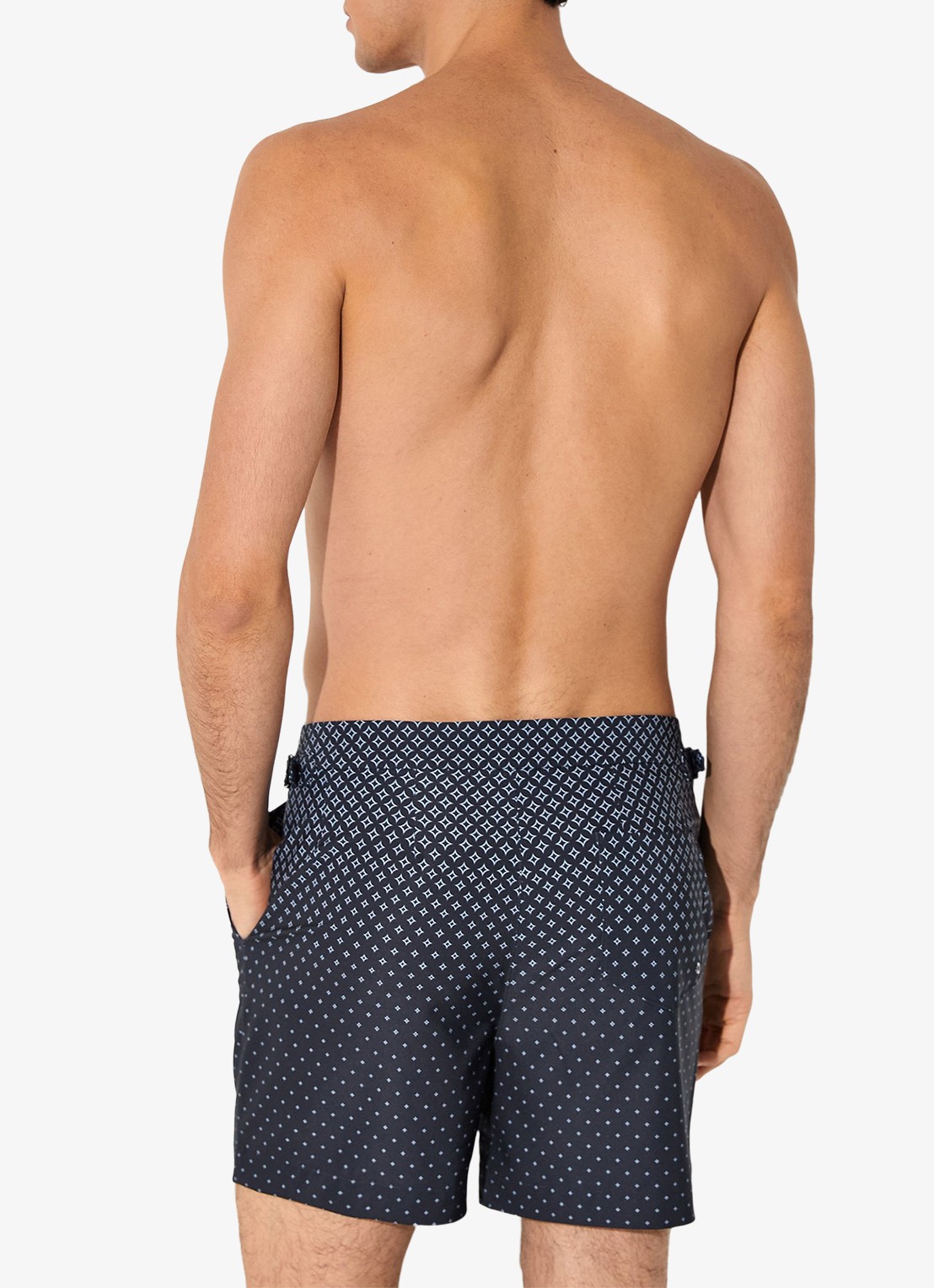 Reiss Darli zwemshort met print - achterkant 4 donkerblauw