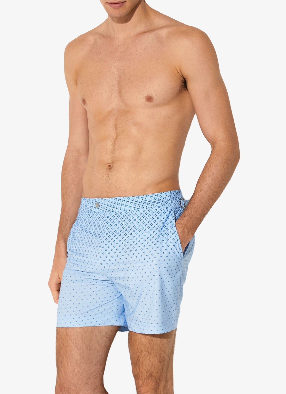 Reiss Darli zwemshort met print - detail 4 lichtblauw