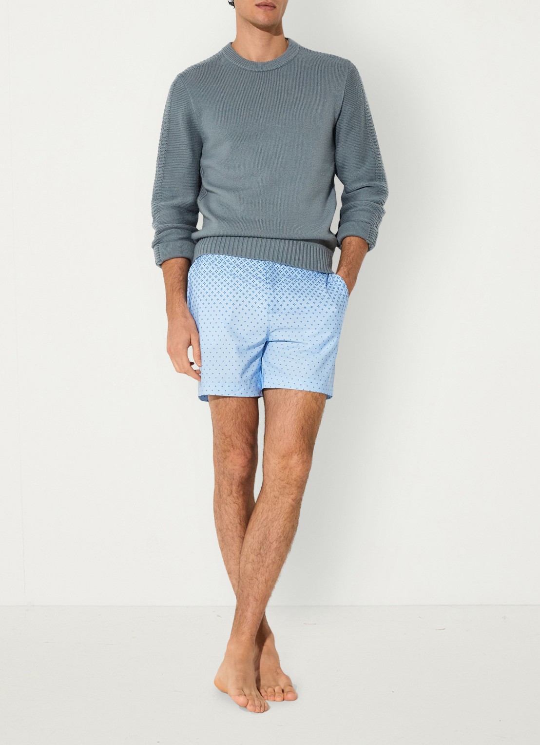 Reiss Darli zwemshort met print - voorkant 2 lichtblauw