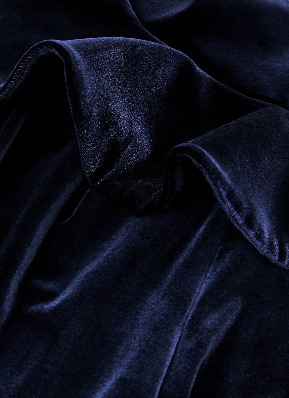 Reiss Dasha strapless wide leg jumpsuit van fluweel - detail 5 blauw