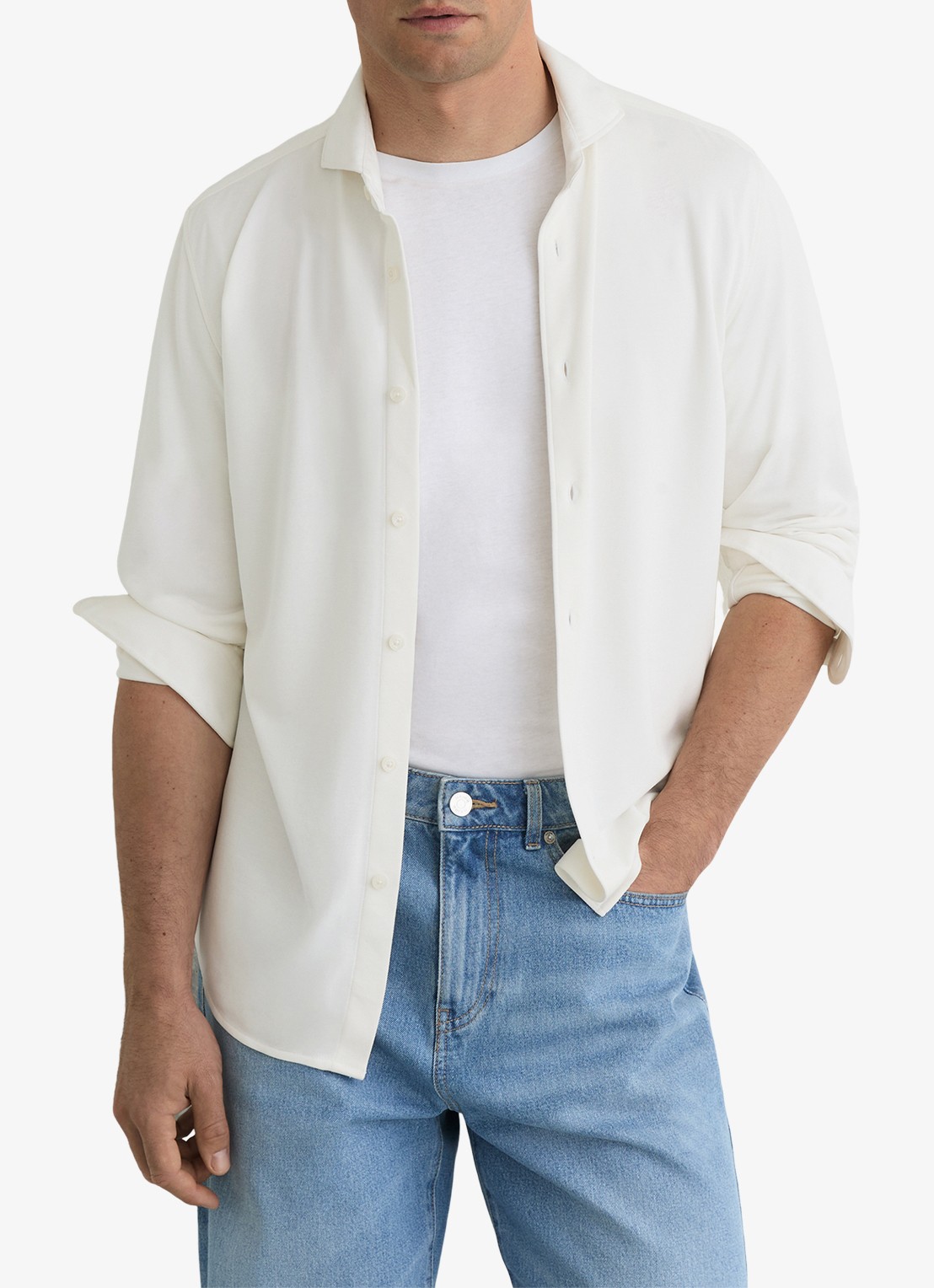 Reiss Davaro overhemd met stretch - detail 2 white / wit