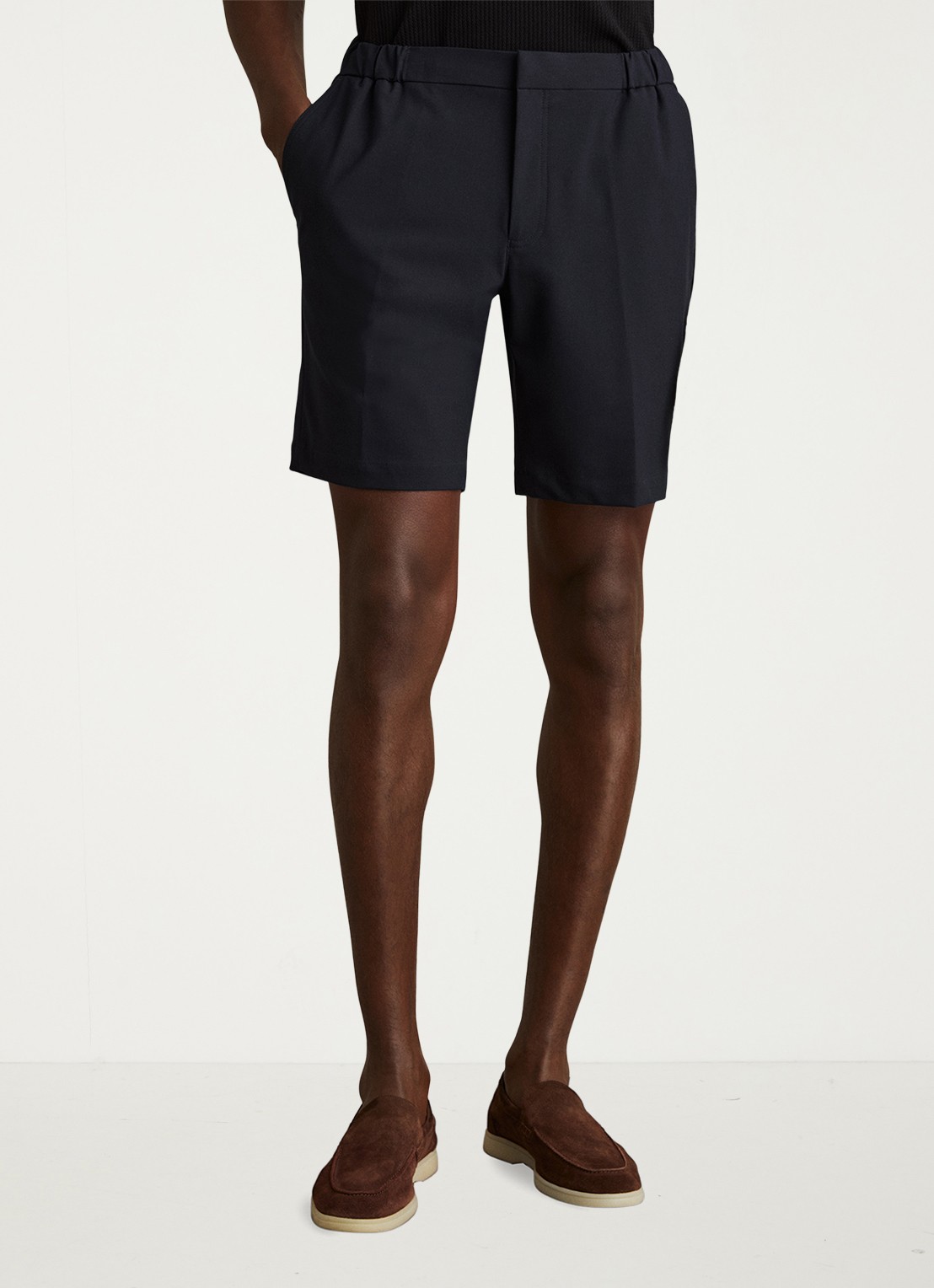 Reiss Deck straight fit korte chino met steekzakken - detail 4 donkerblauw
