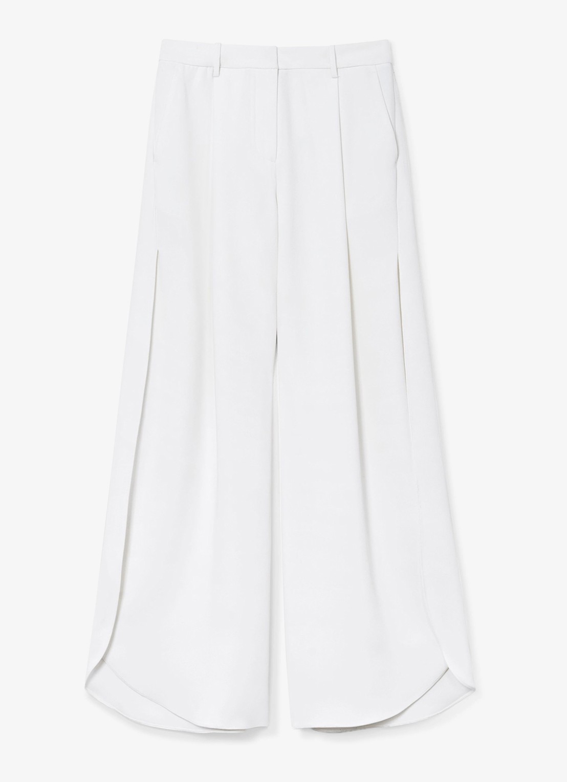 Reiss Deena high waist loose fit pantalon met split - voorkant wit