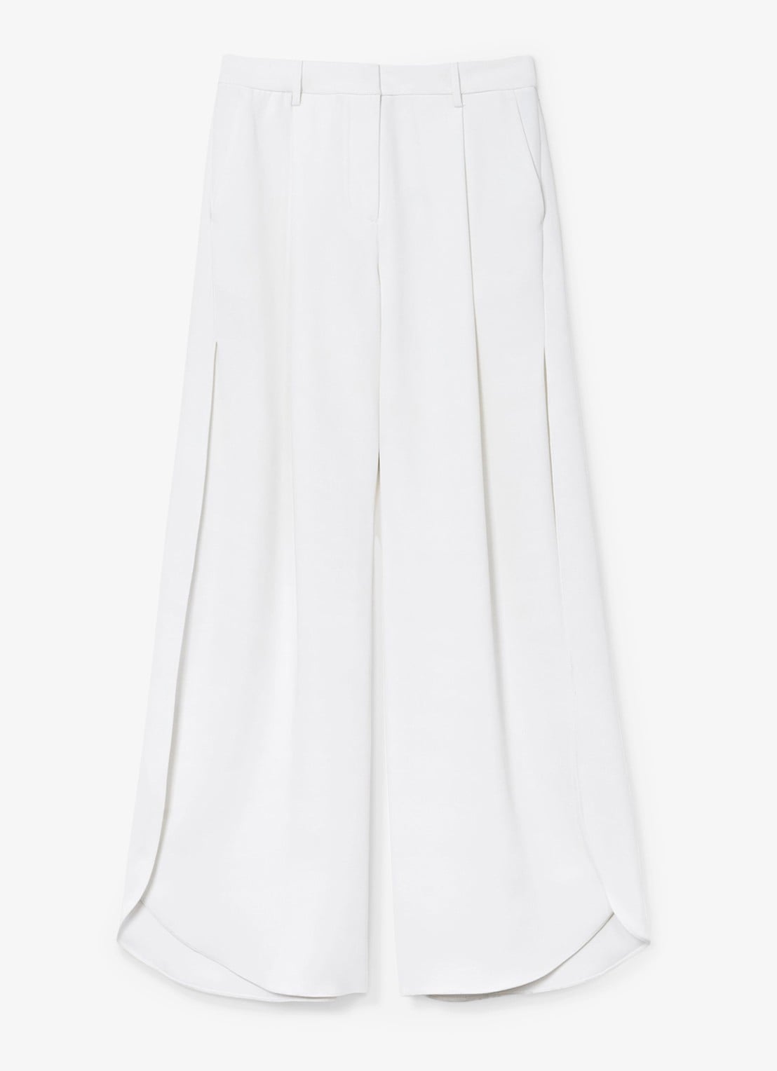 Reiss Deena high waist loose fit pantalon met split - voorkant wit
