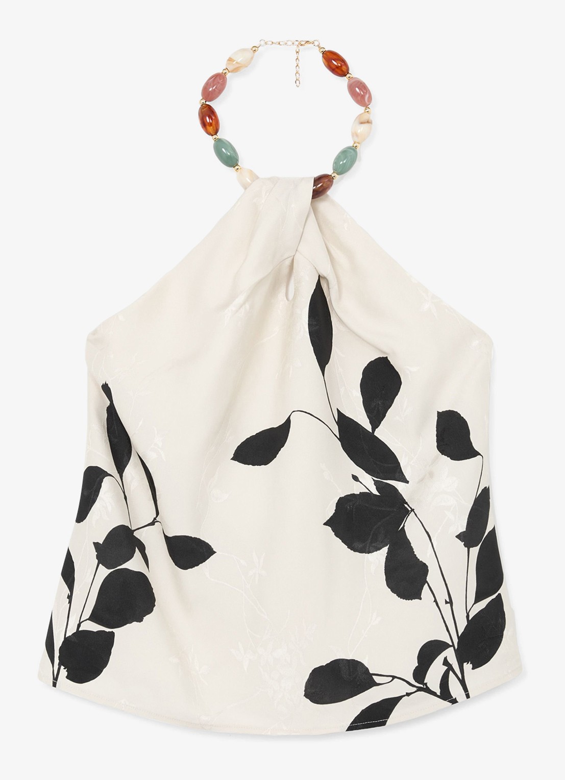 Reiss Delilah top met bloemenprint - voorkant ivoor