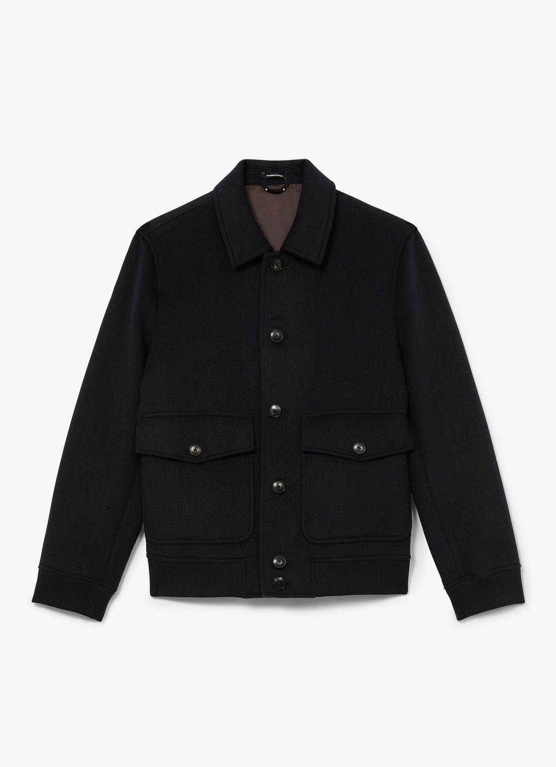 Reiss DELUCA bomberjack in wolblend  - voorkant navy / blauw
