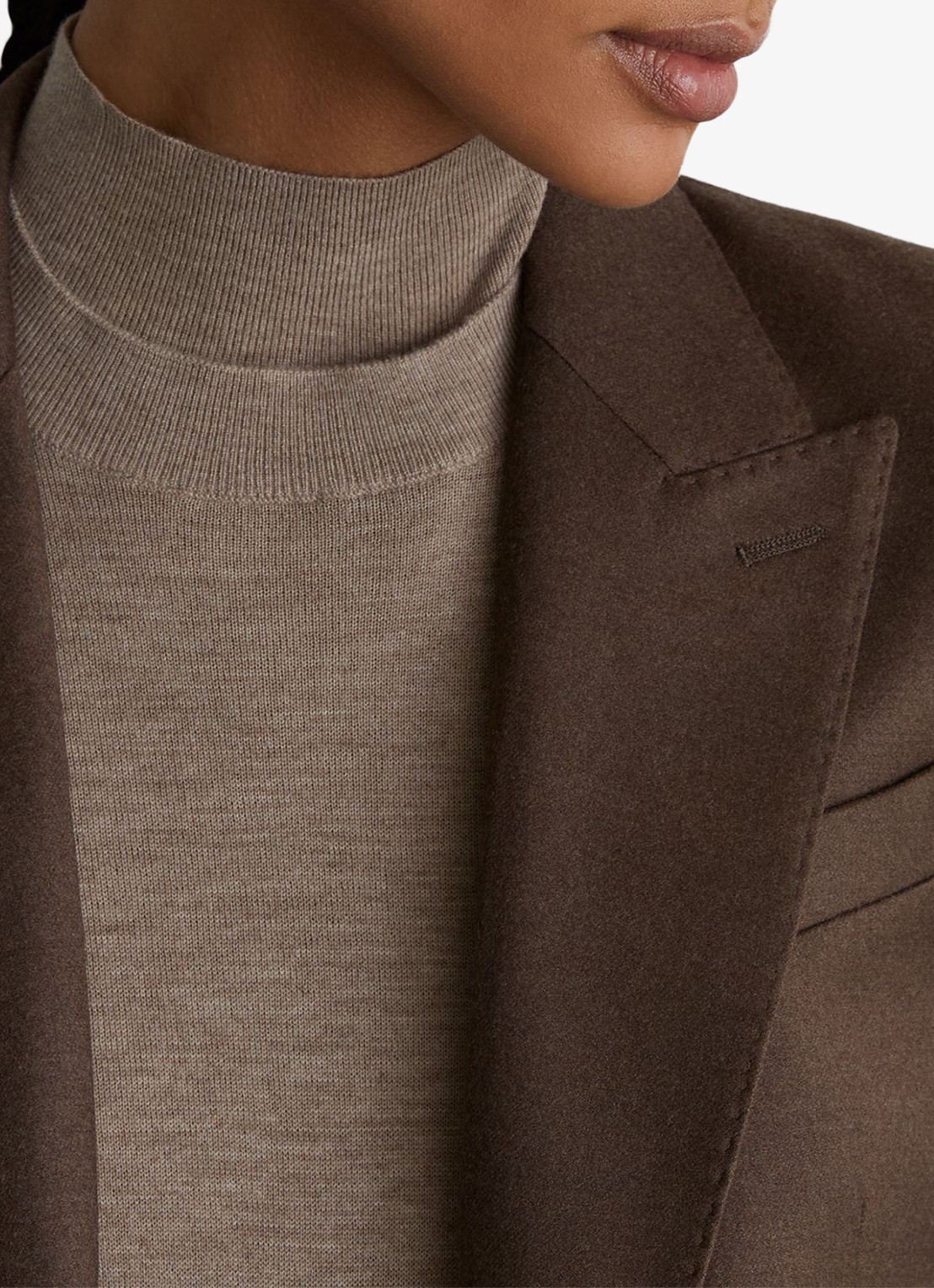 Reiss Derby single-breasted blazer in wolblend - detail 5 bruin