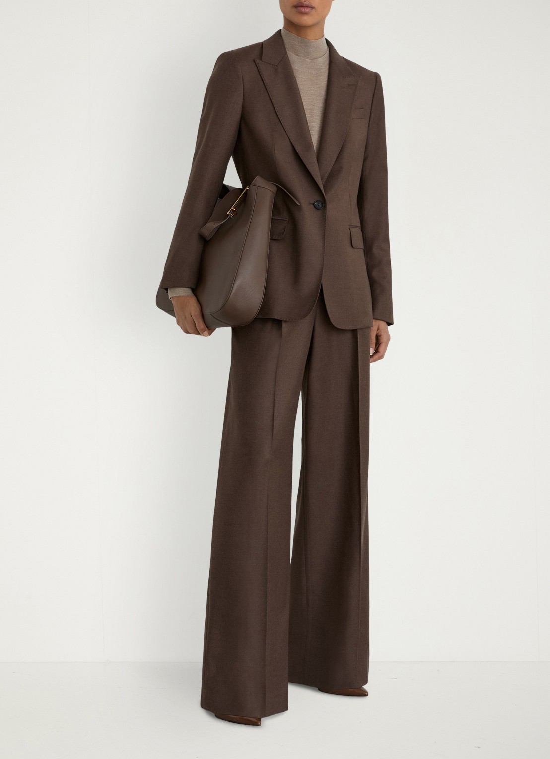 Reiss Derby single-breasted blazer in wolblend - voorkant 7 bruin