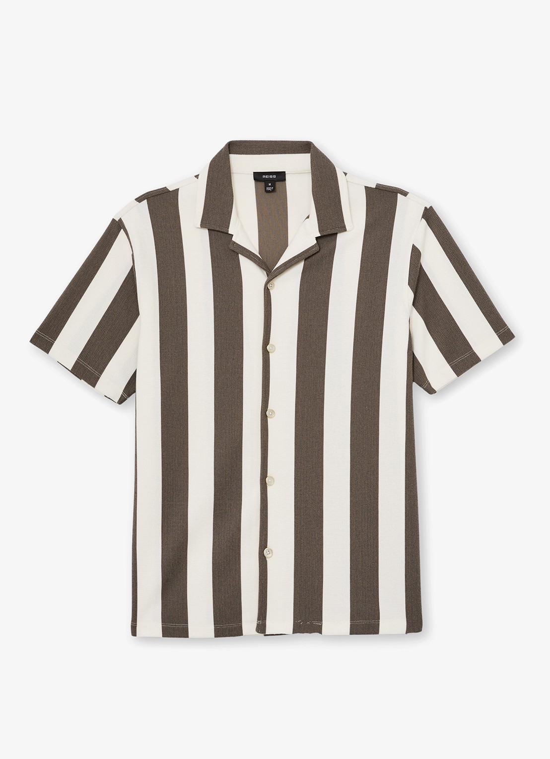 Reiss Dexter overhemd met streepprint  - voorkant 2 bruin