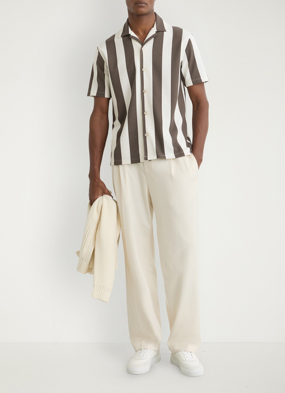 Reiss Dexter overhemd met streepprint  - voorkant 3 bruin