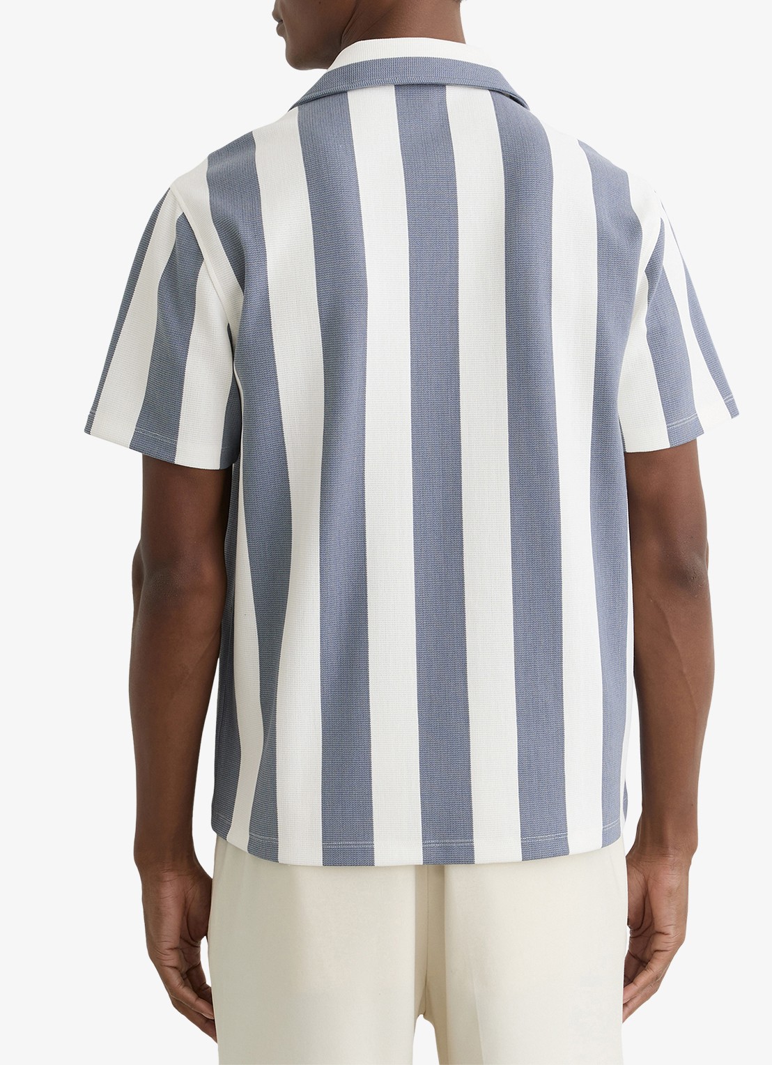 Reiss Dexter overhemd met streepprint  - achterkant 3 blauw