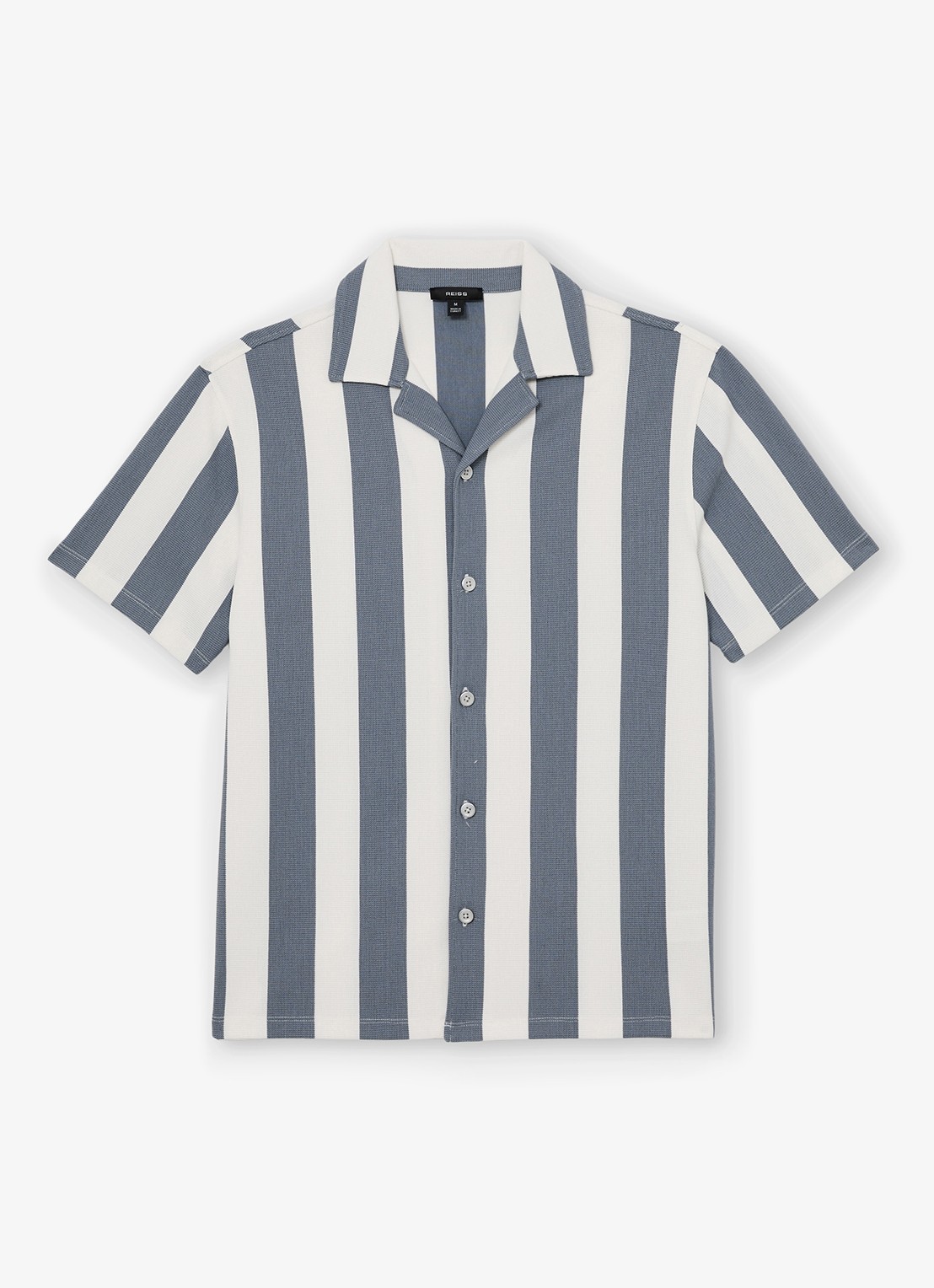 Reiss Dexter overhemd met streepprint  - voorkant blauw
