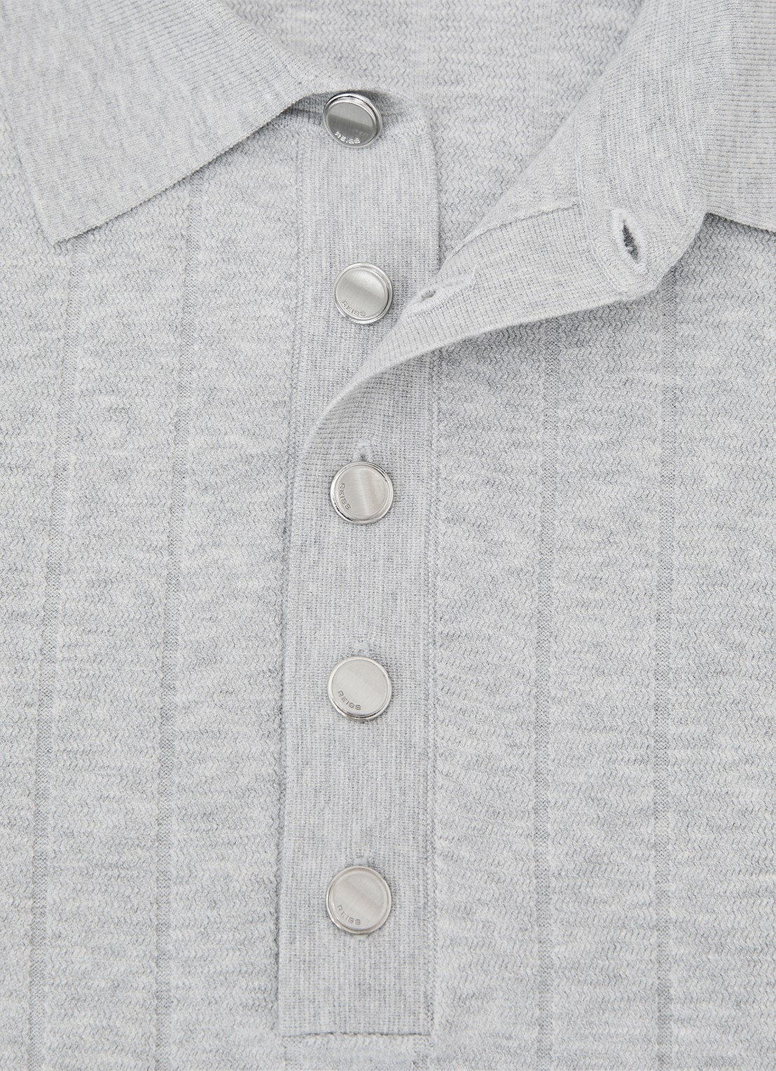 Reiss Dillighan fijngebreide trui met polokraag  - detail 5 soft grey / grijs