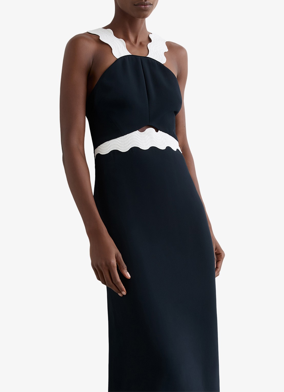 Reiss Dillon midi jurk met grafisch detail - detail 6 multicolor