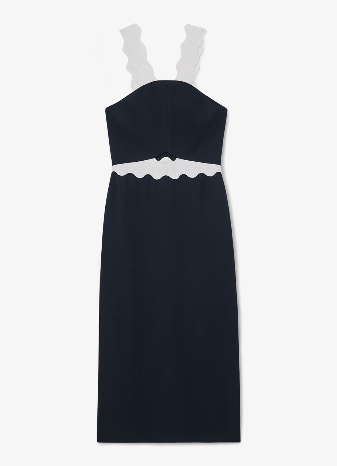 Reiss Dillon midi jurk met grafisch detail - voorkant 2 multicolor