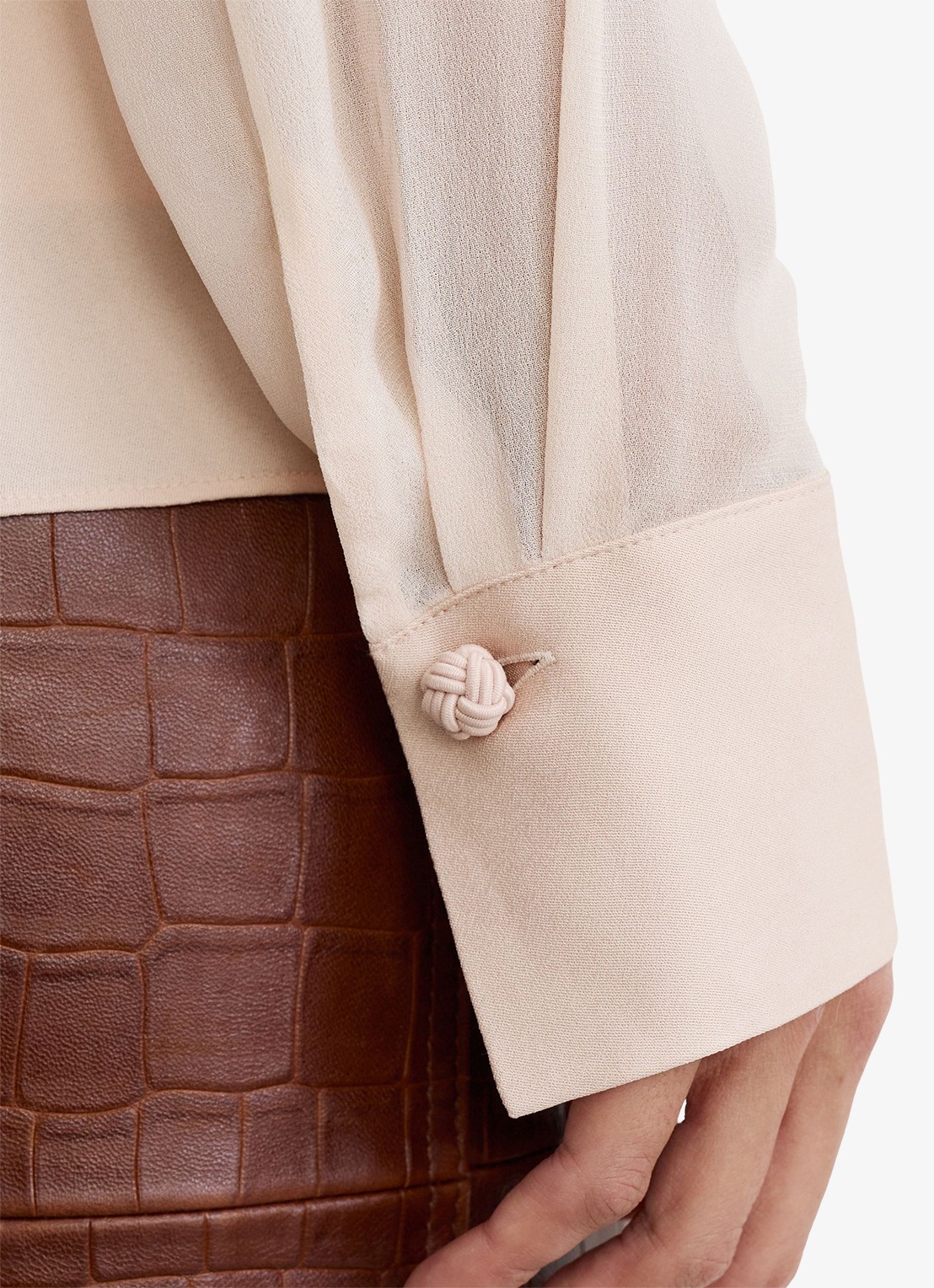 Reiss Dina tuniek met watervalhals  - detail 5 zalmroze