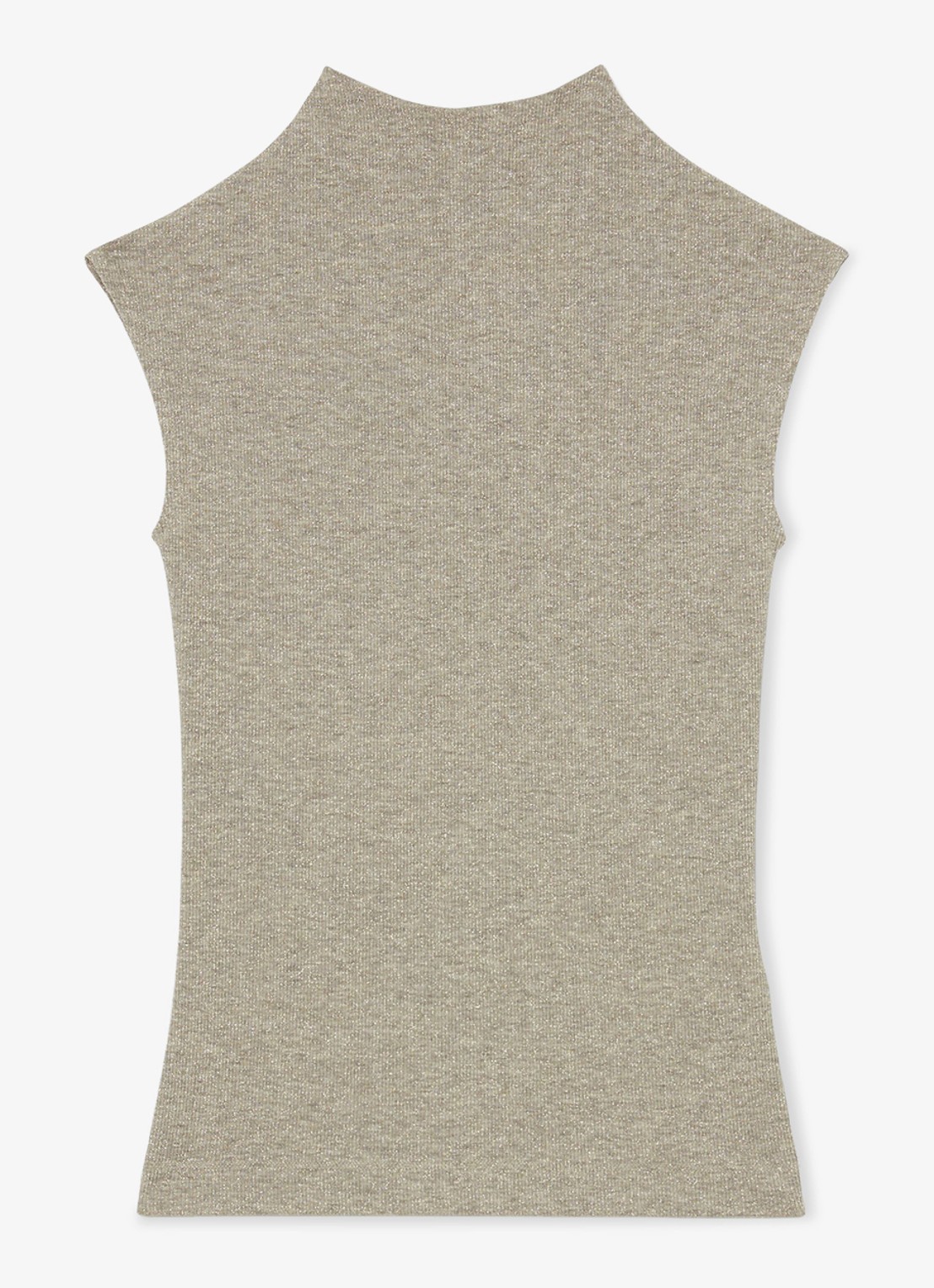 Reiss Dita ribgebreide top met lurex - voorkant goud