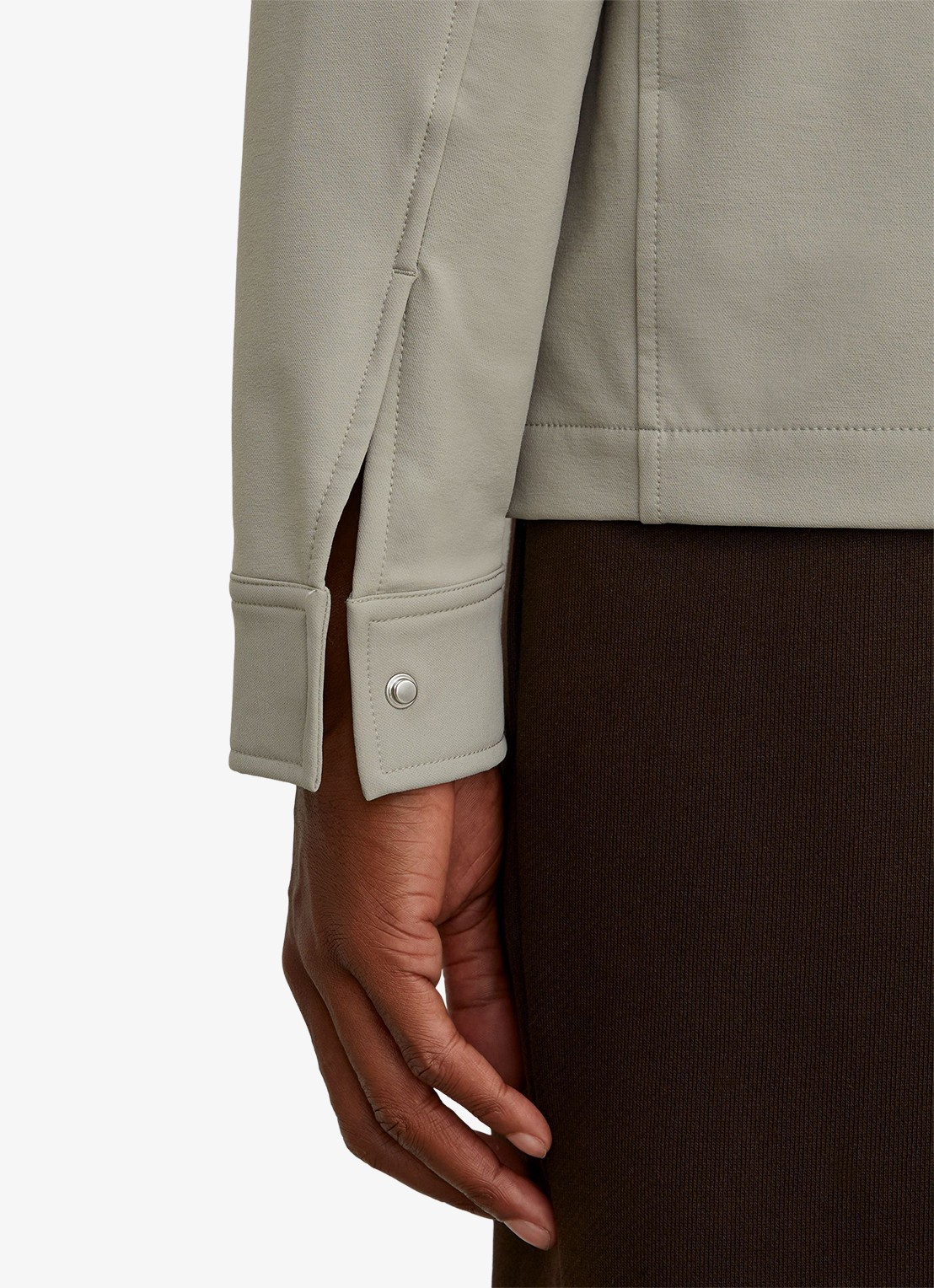 Reiss Divide regular fit overshirt met borstzak - detail 4 stone / beige