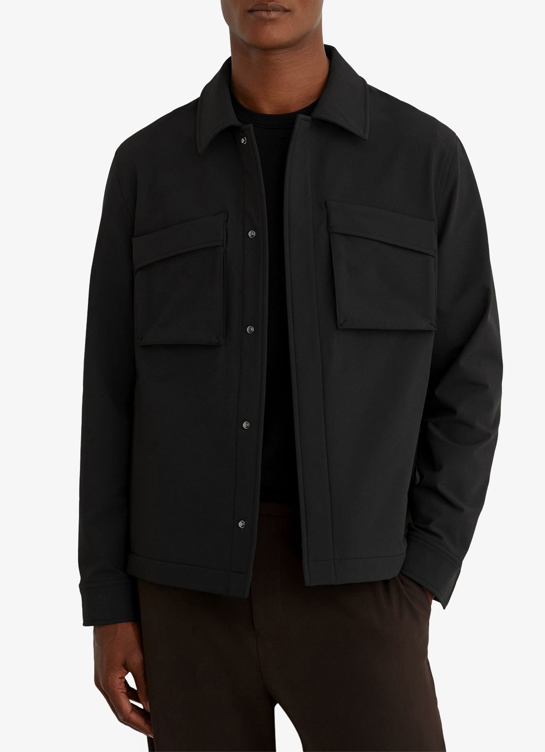 Reiss Divide regular fit overshirt met borstzak - detail black / zwart