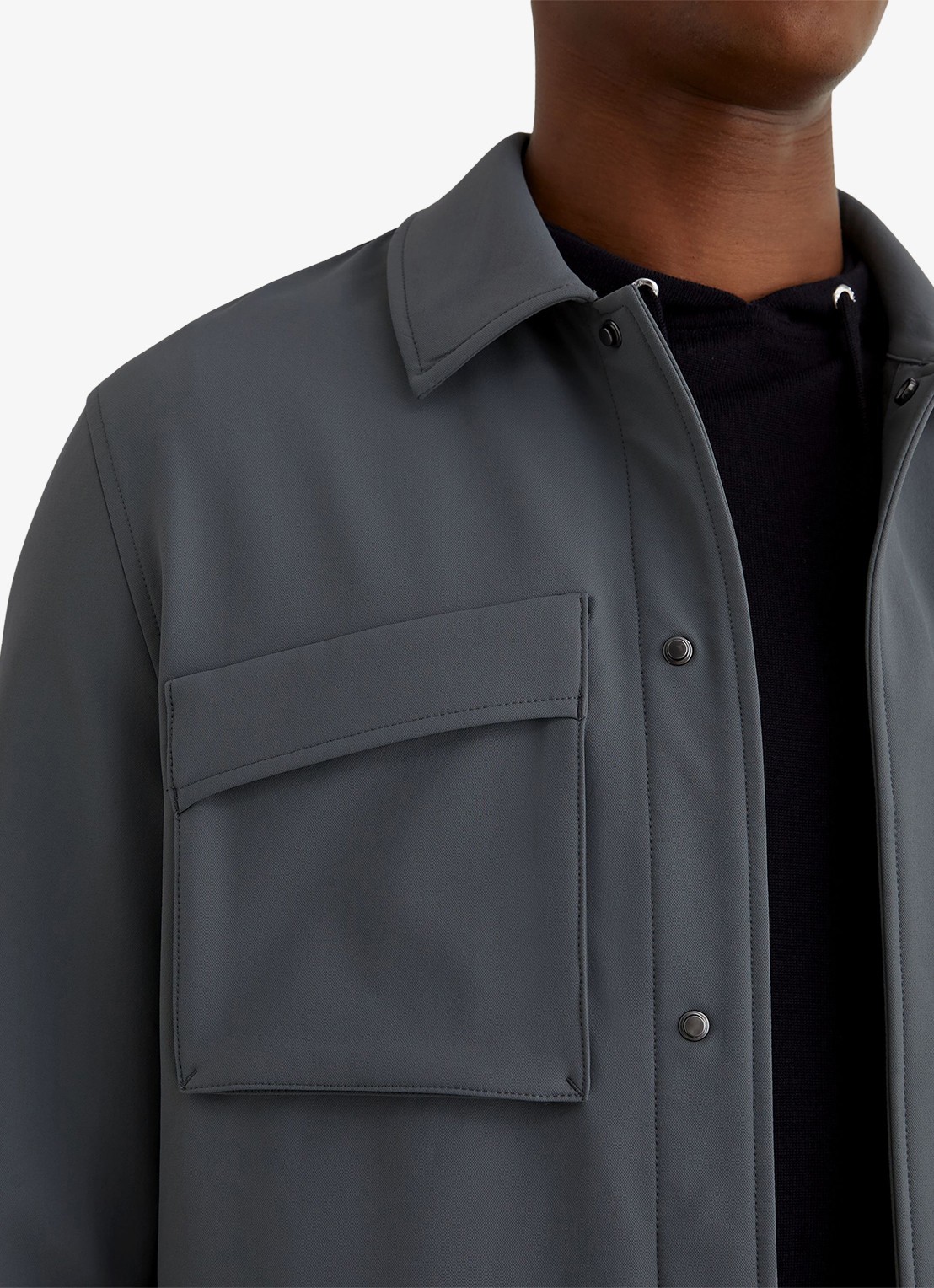 Reiss Divide regular fit overshirt met borstzak - detail 2 airforce blue / blauw