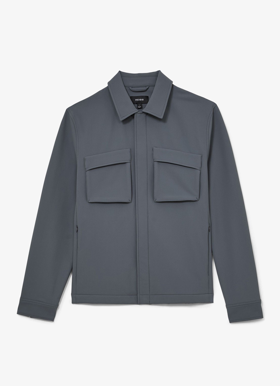 Reiss Divide regular fit overshirt met borstzak - voorkant 5 airforce blue / blauw