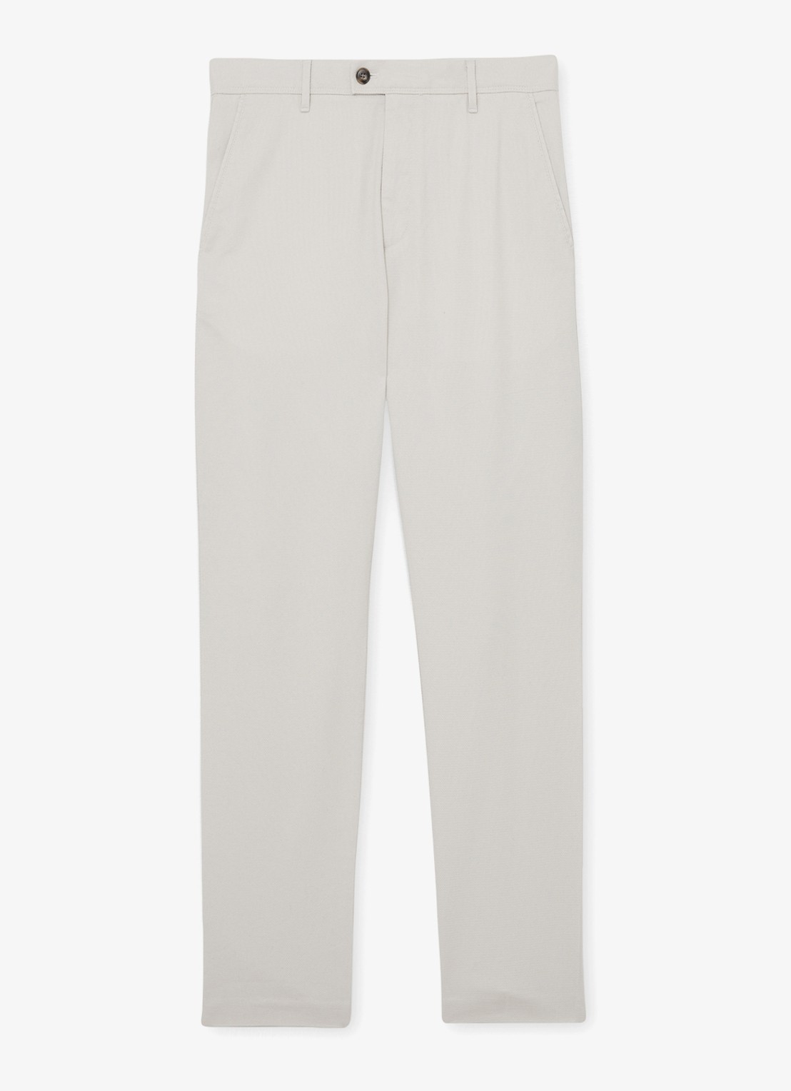 Reiss Dobby straight fit chino van katoen  - voorkant 5 gebroken wit