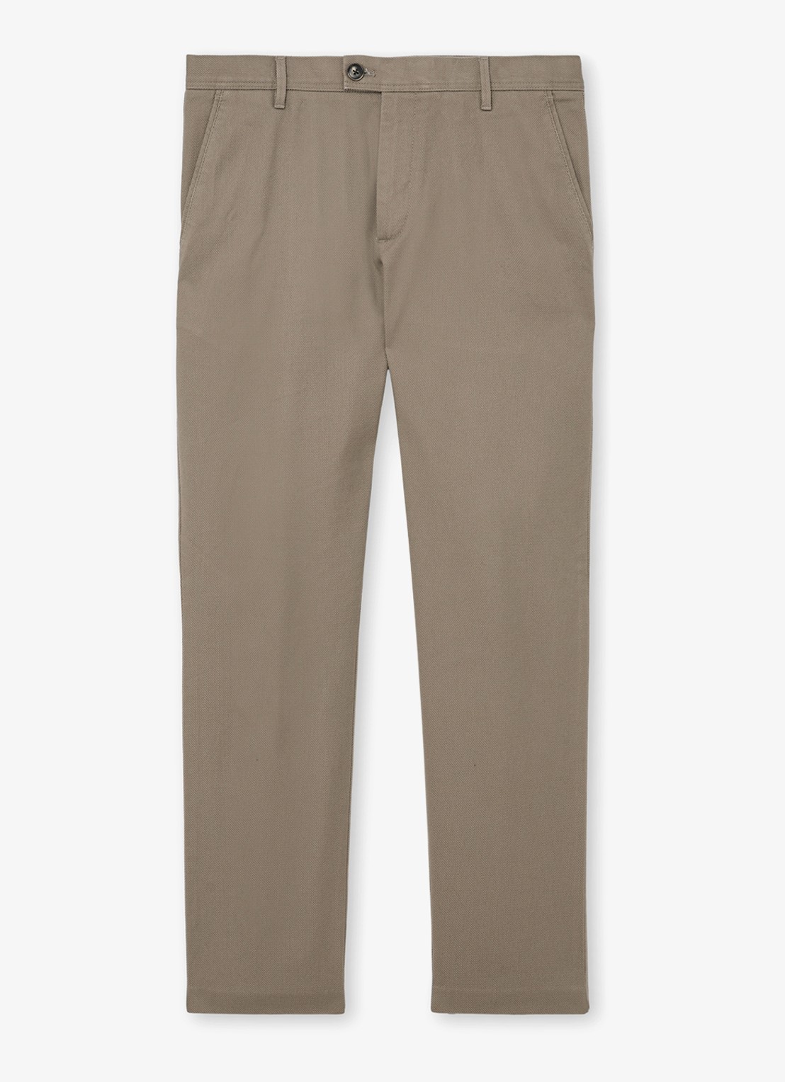 Reiss Dobby straight fit chino van katoen  - voorkant 4 lichtbruin