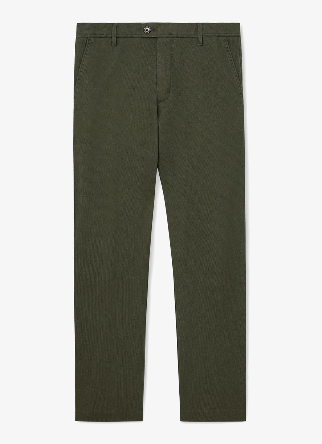 Reiss Dobby straight fit chino van katoen  - voorkant 4 bronsgroen
