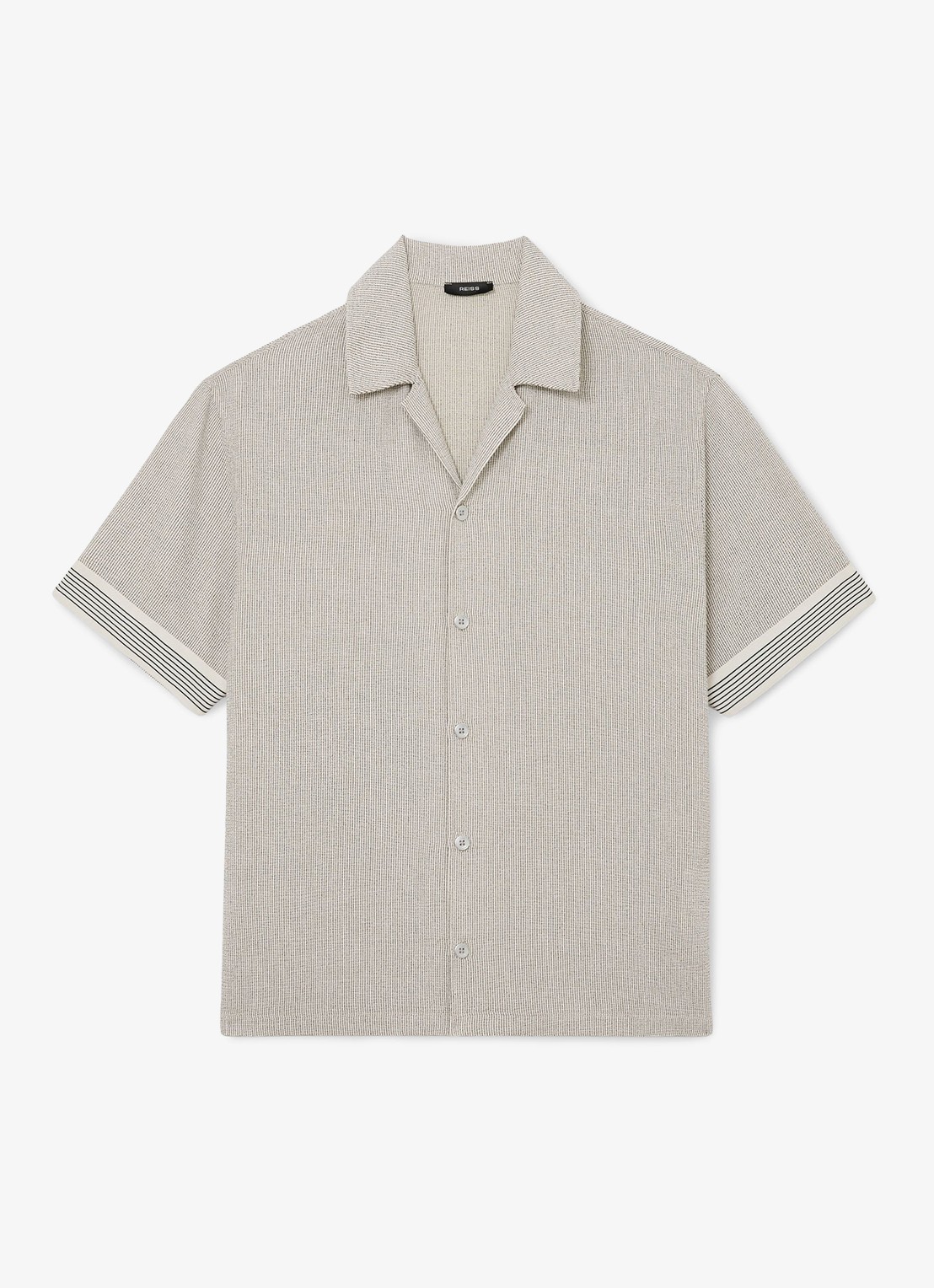 Reiss Dornie regular fit overhemd met streepprint - voorkant zwart