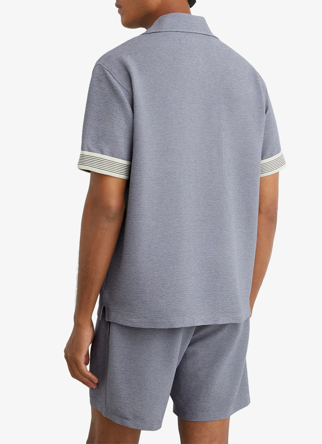 Reiss Dornie regular fit overhemd met streepprint - achterkant 6 airforce blue / blauw