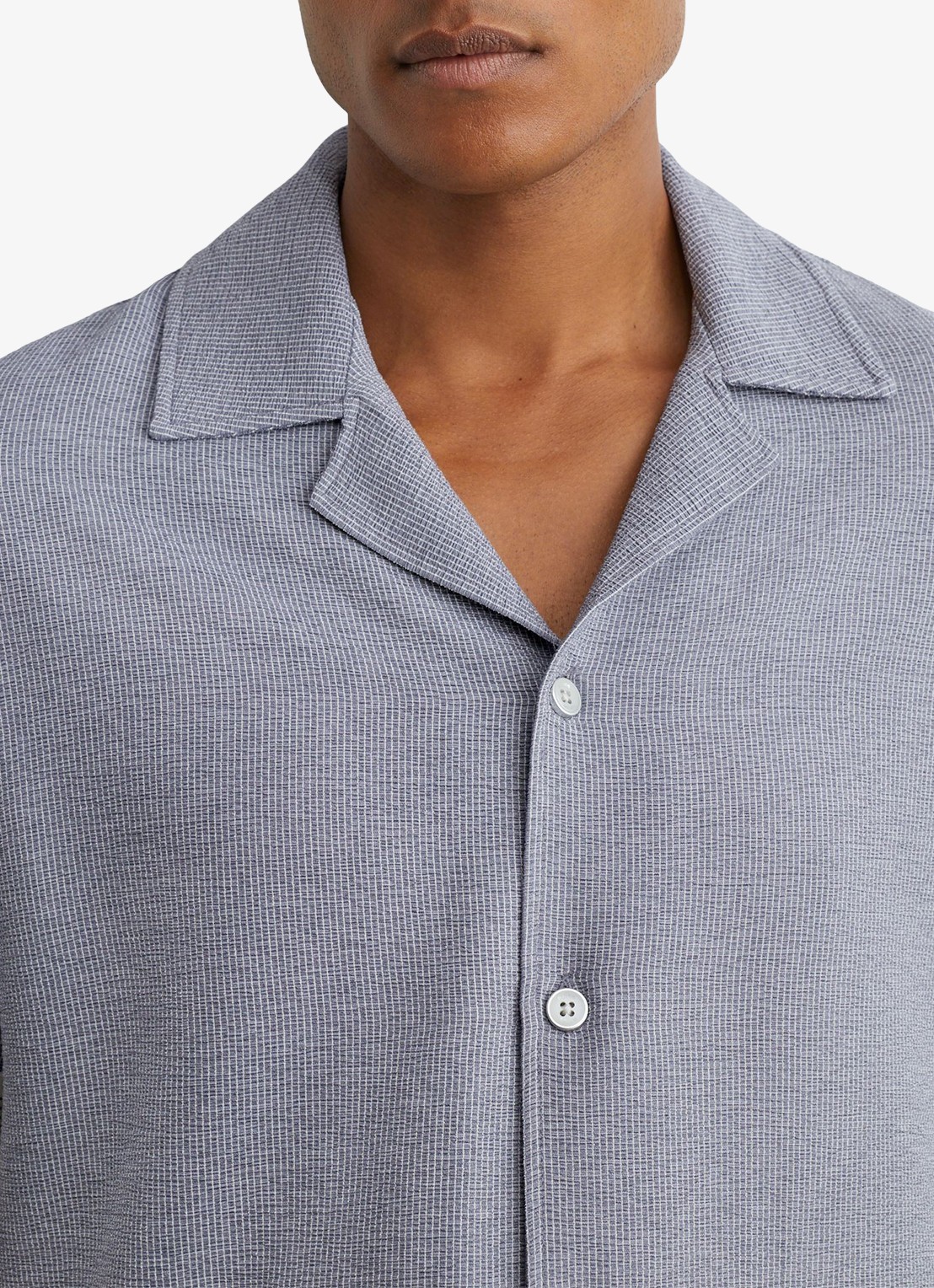 Reiss Dornie regular fit overhemd met streepprint - detail 4 airforce blue / blauw