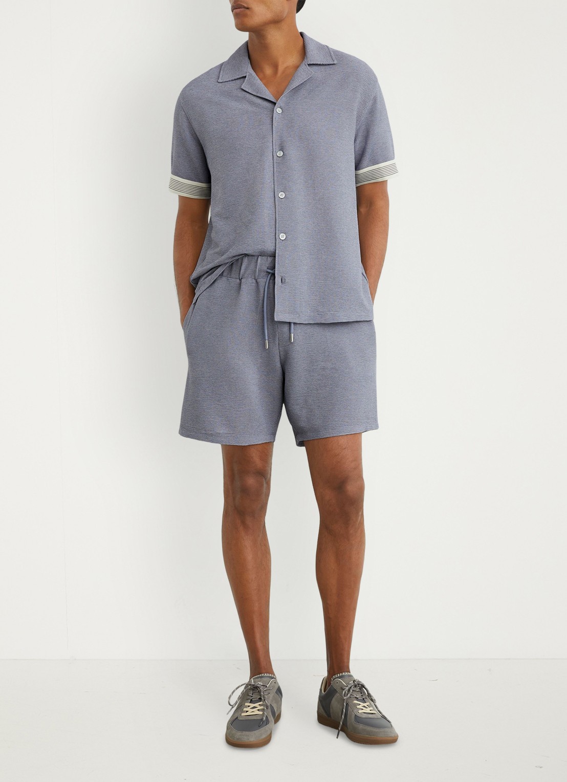 Reiss Dornie regular fit overhemd met streepprint - voorkant 2 airforce blue / blauw