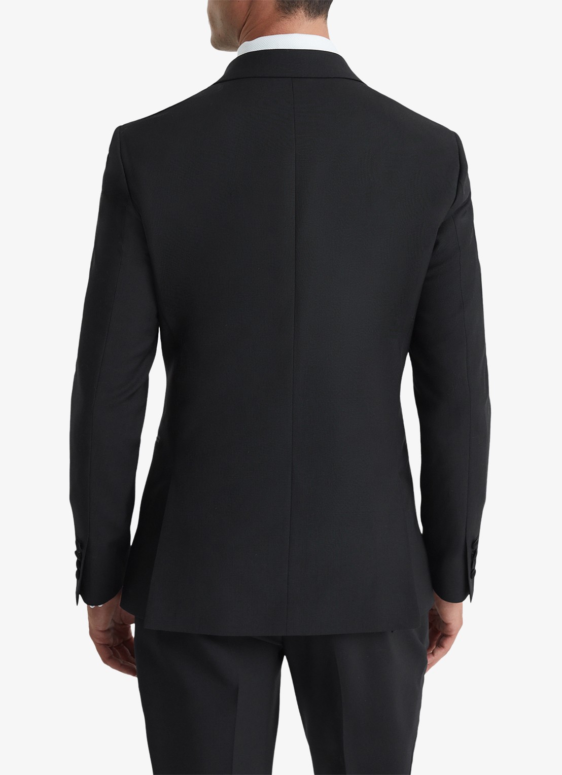 Reiss Double-breasted slim fit colbert in wolblend - achterkant 3 black / zwart