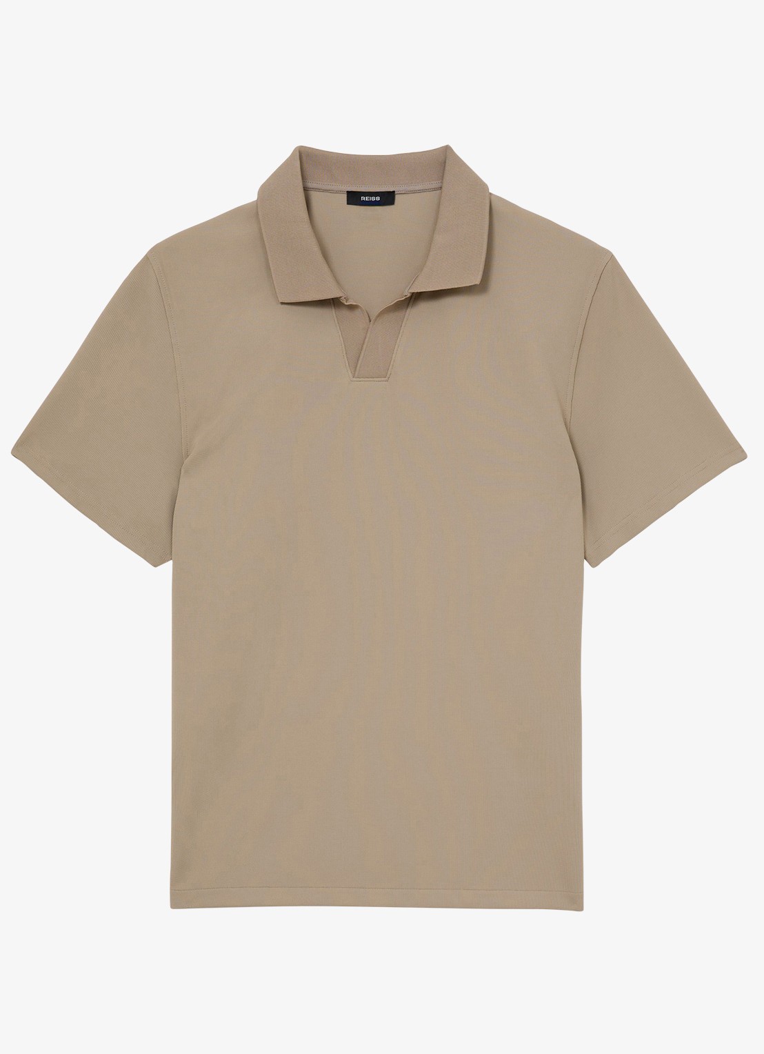 Reiss DOVER polo met structuur - voorkant beige