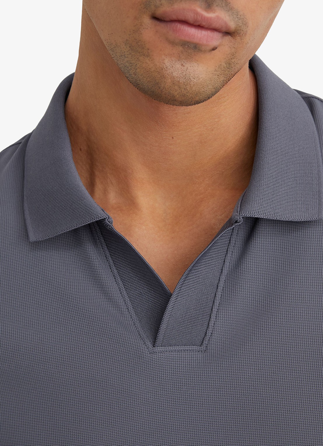 Reiss DOVER polo met structuur - detail 2 blauw