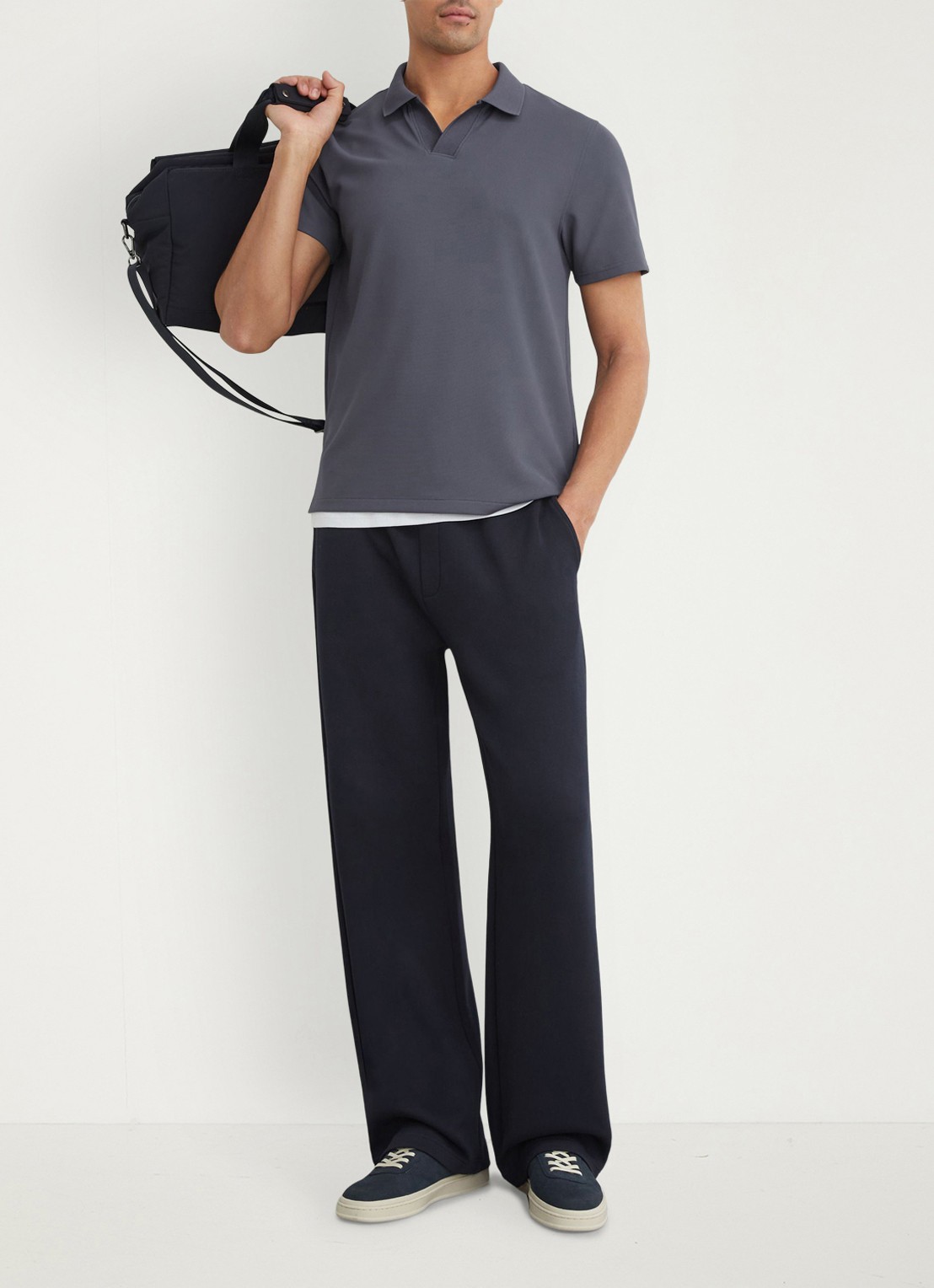 Reiss DOVER polo met structuur - voorkant 6 blauw