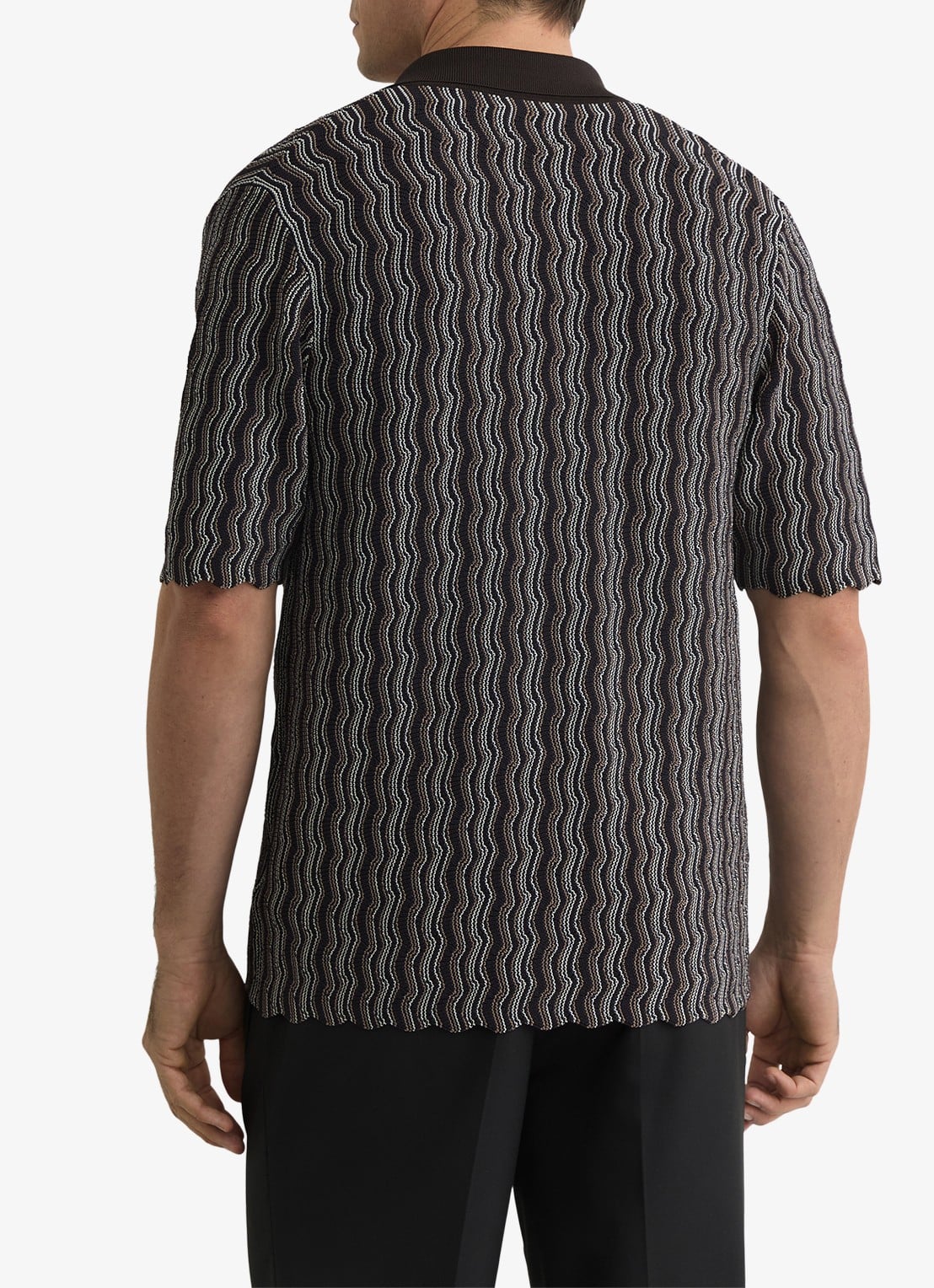 Reiss Drake regular fit overhemd met structuur - achterkant brown / bruin