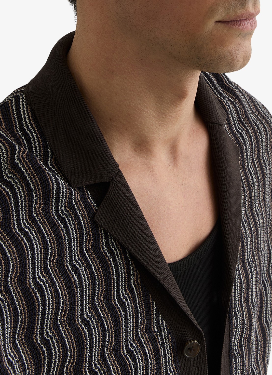 Reiss Drake regular fit overhemd met structuur - detail 5 brown / bruin