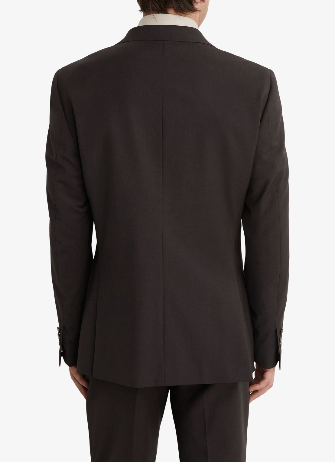 Reiss Dream double-breasted regular fit colbert in wolblend  - achterkant 7 donkerbruin