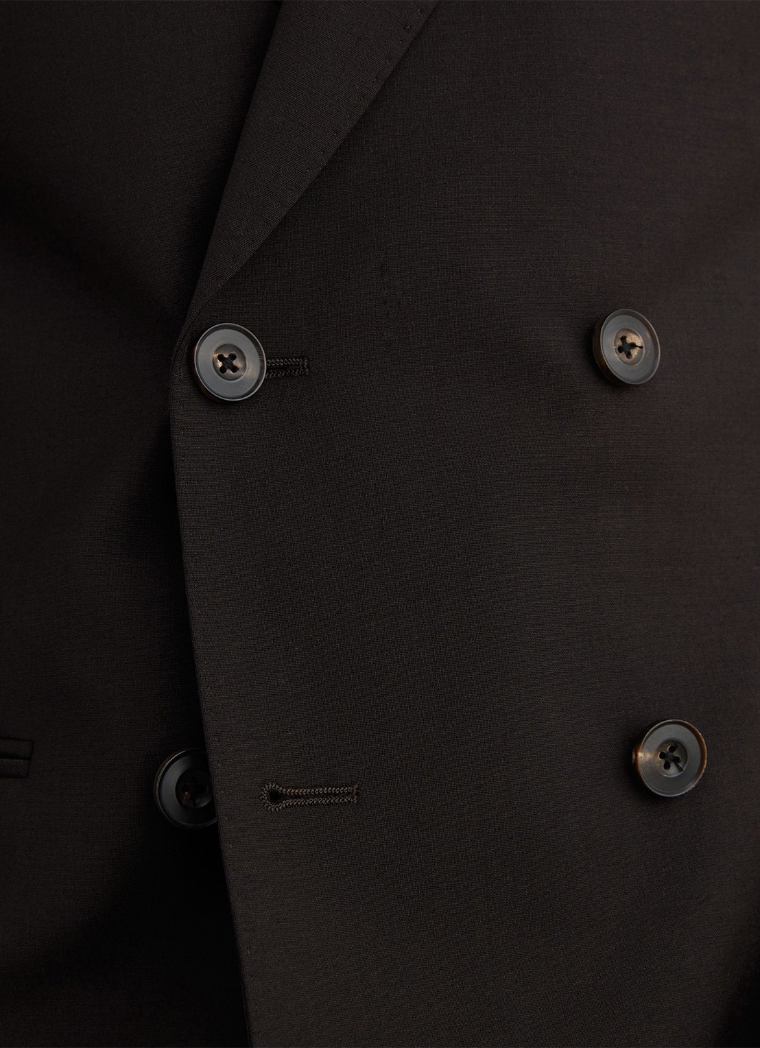 Reiss Dream double-breasted regular fit colbert in wolblend  - detail 2 donkerbruin