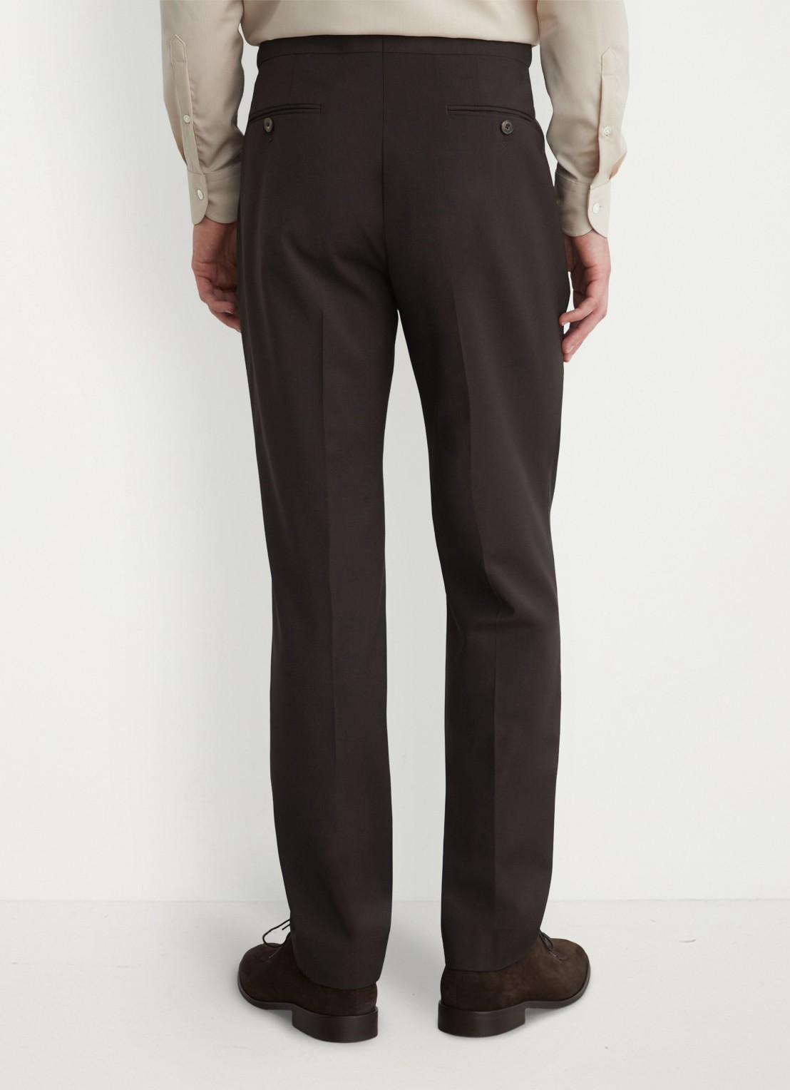 Reiss Dream regular fit pantalon in wolblend - achterkant 3 donkerbruin