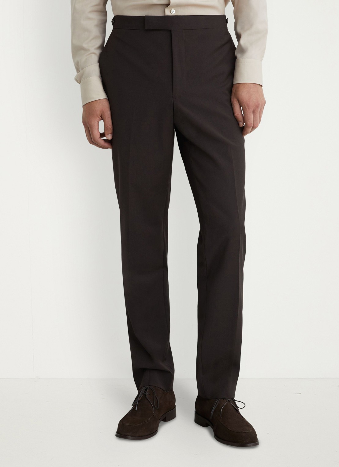 Reiss Dream regular fit pantalon in wolblend - detail 4 donkerbruin