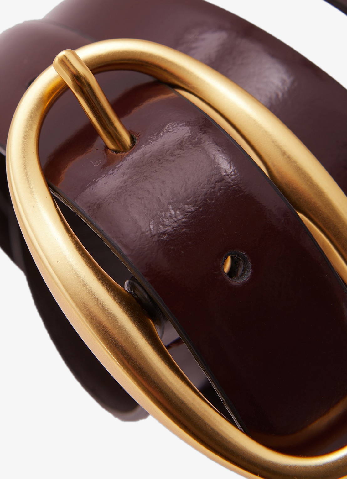 Reiss Drew riem van lakleer - detail 2 roodbruin