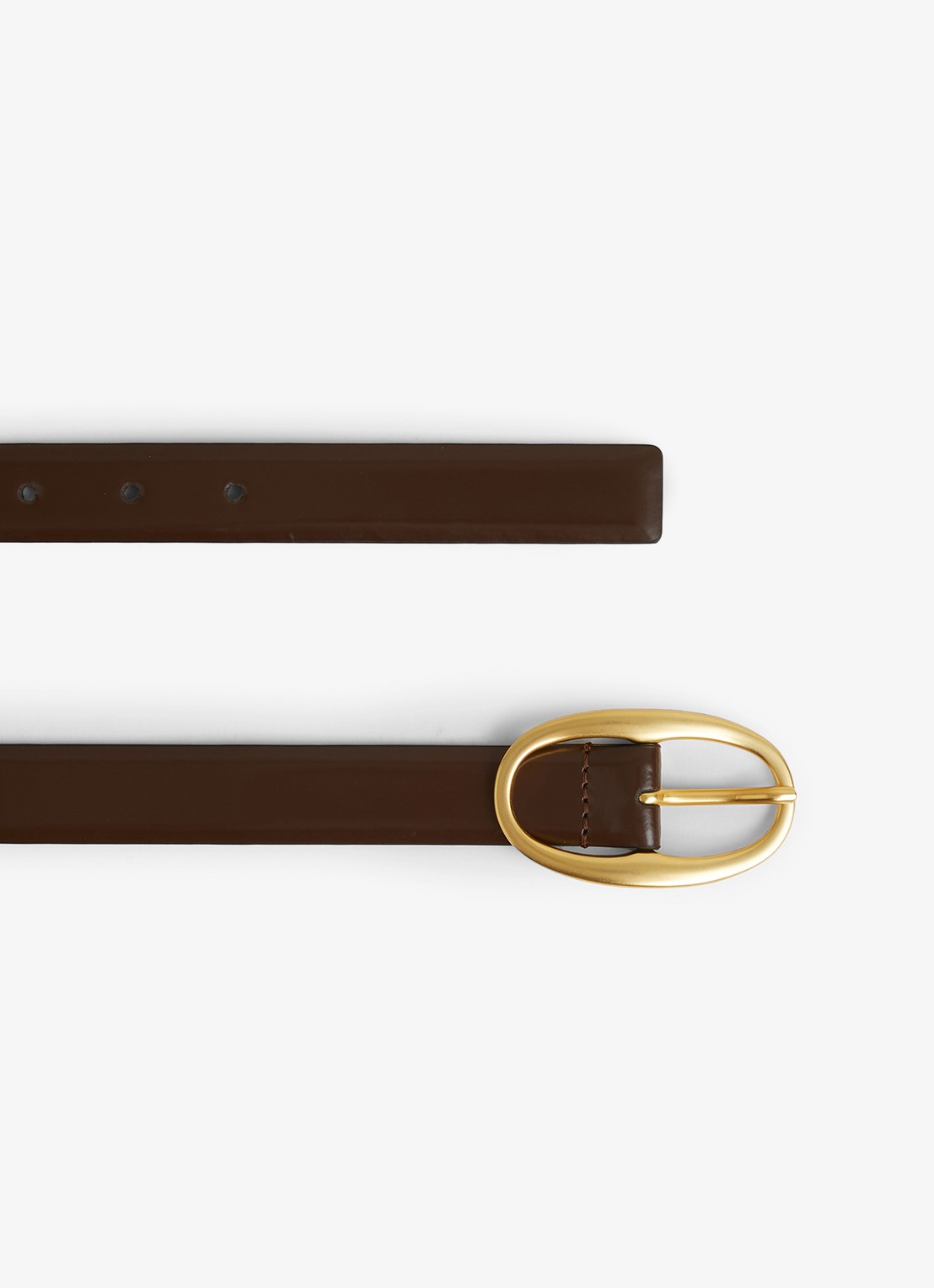 Reiss Drew riem van lakleer - detail 3 donkerbruin